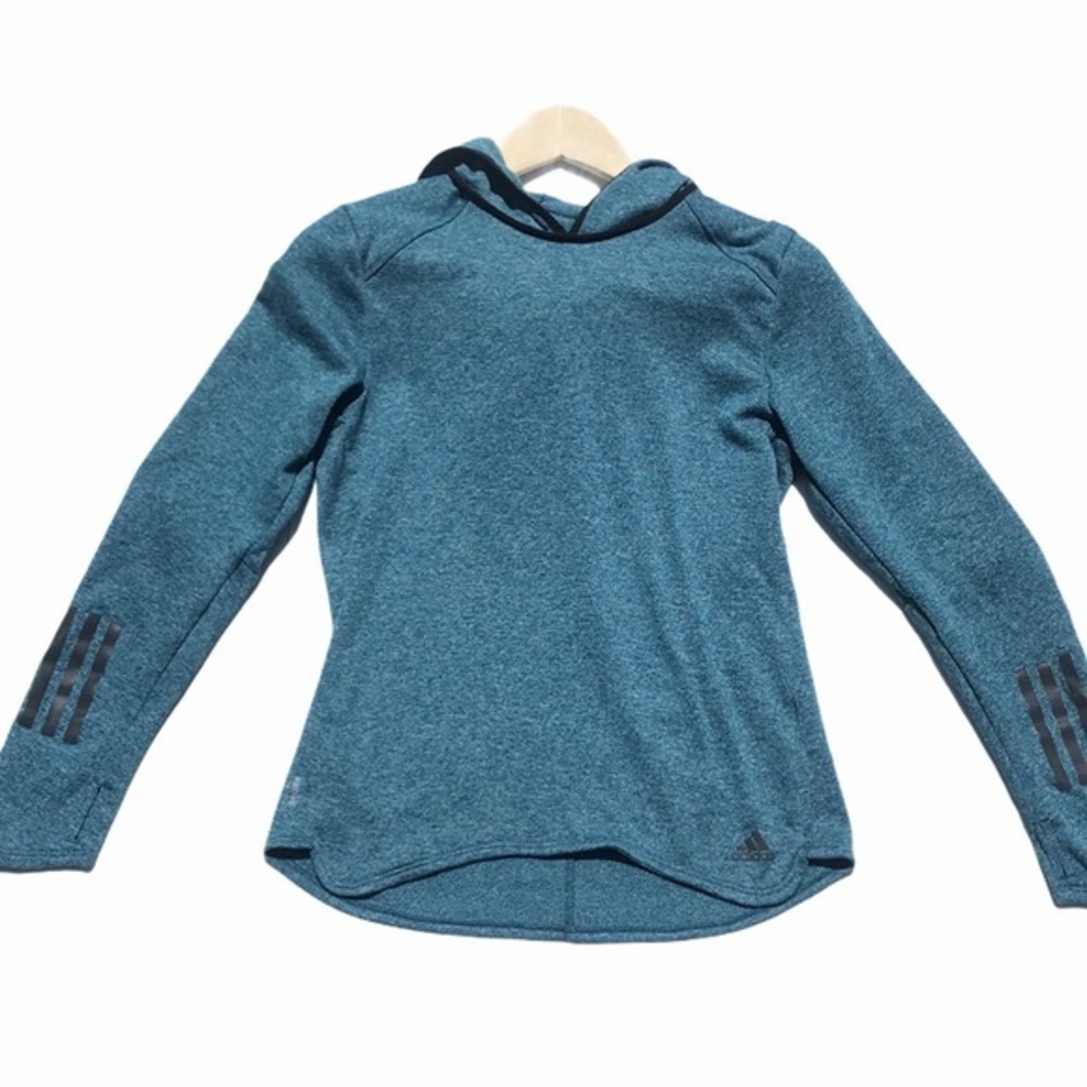 Adidas Teal Pullover Hooded Performance Sweatshirt
